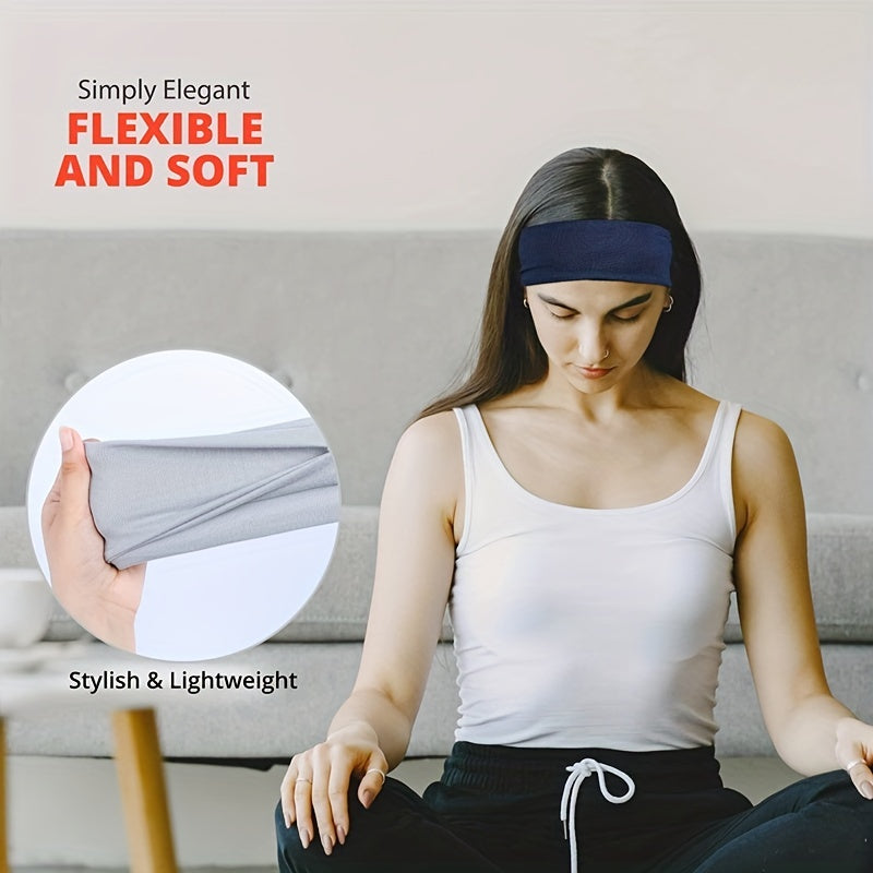 6pcs Sports Headband Non slip Elastic Sweatband For Fitness Stretches
