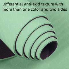 TPE Solid Yoga Mat Double Colors Non slip Fitness Mat