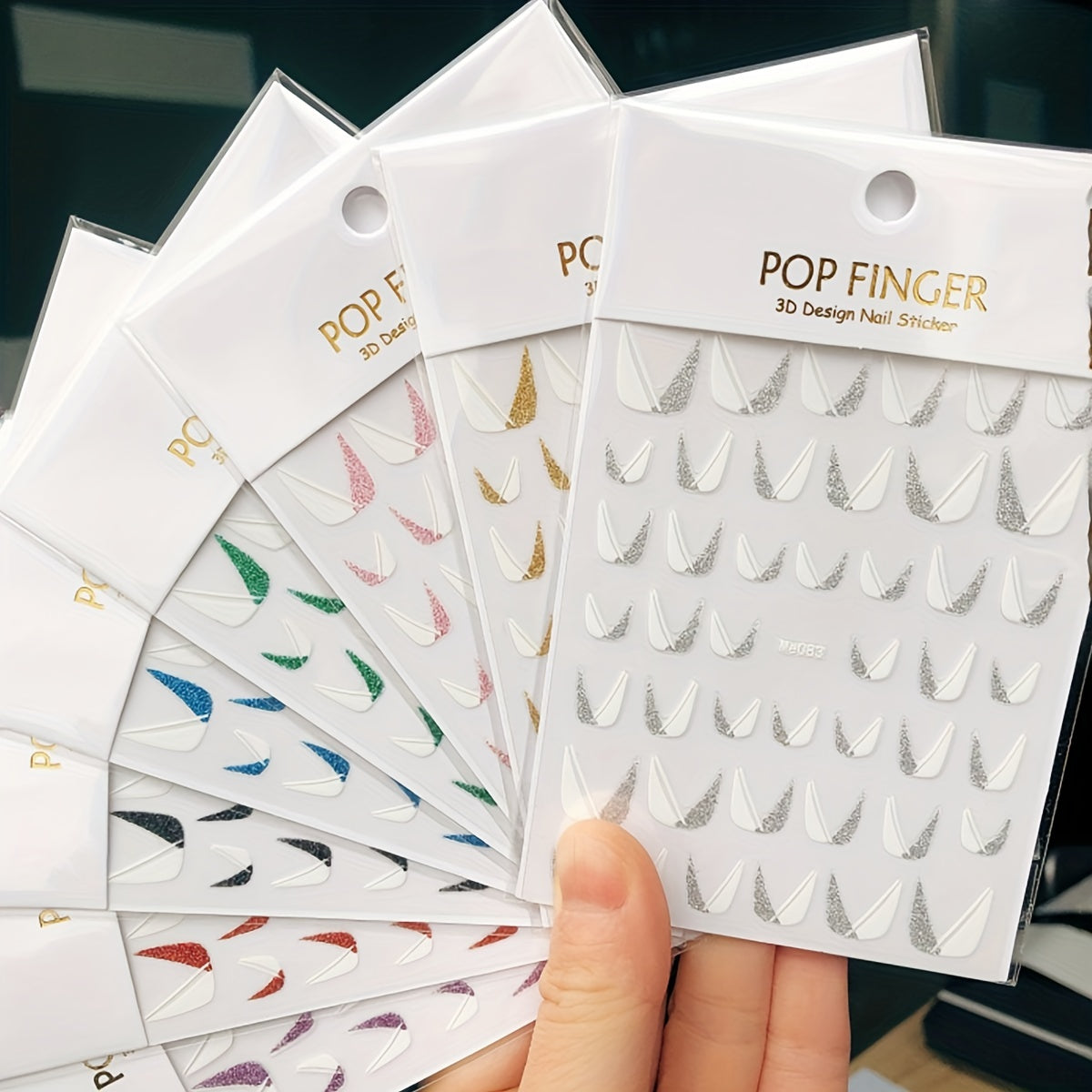 1pc French Nail Art Sticker 3D Self Adhesive Decals U Shape Nail Guides