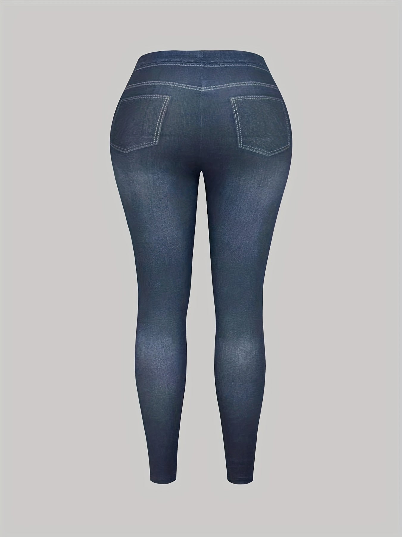  Denim Print High Rise Skinny Leggings