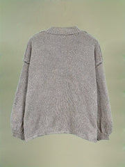  Solid Lantern Sleeve Button Up Stretch Cardigan