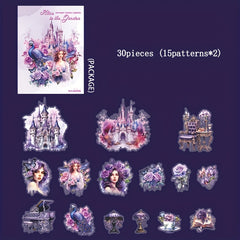 30pcs Alice Alien Figure Sticker Bag Diy Scrapbook Cup Stickers Waterproof