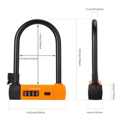 Thickened Motorcycle U lock + Cable 4 Digit Combination Lock