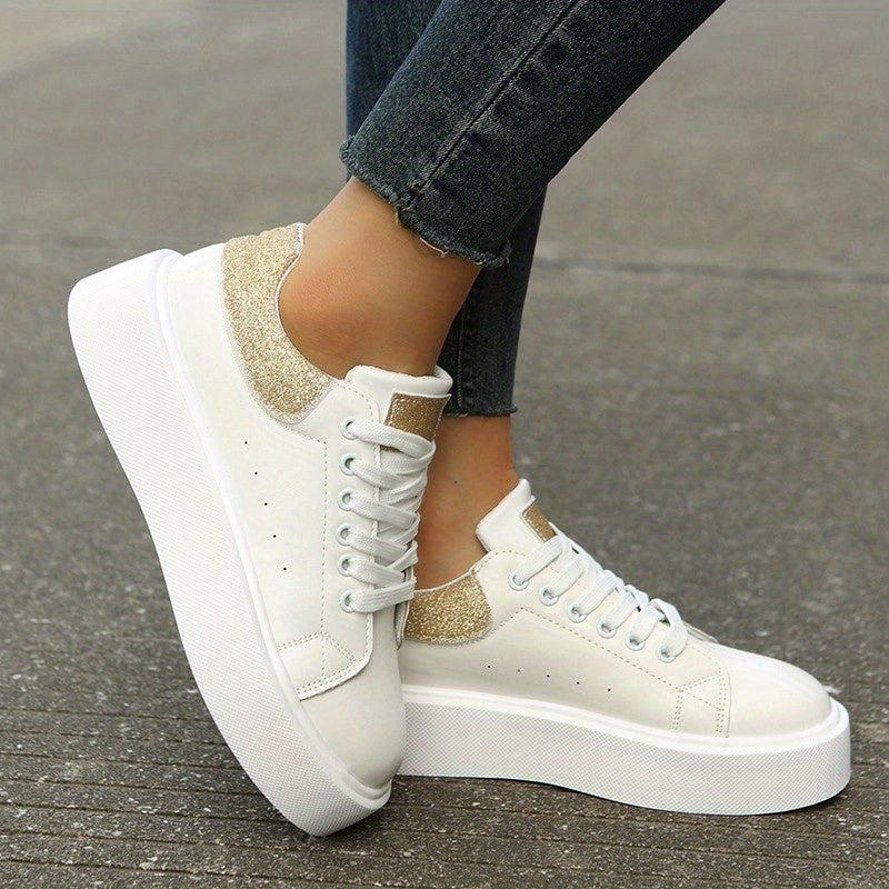 Glitter Platform Skate Shoes Low Top Sports Sneakers