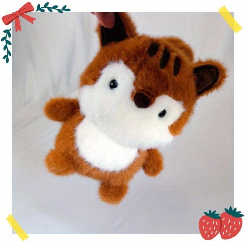 Squirrel Plush Toy Soft Stuffed Animal Brown Fluffy Fur Adorable Chubby Body