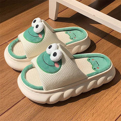 Men's Anti-Skid Frog Slides Open Back Slippers Elevator Shoes