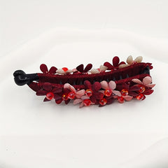 Red Flower Banana Clip Hair Clip For Women