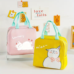 Cartoon Zipper Insulation Bag for Student Office Worker