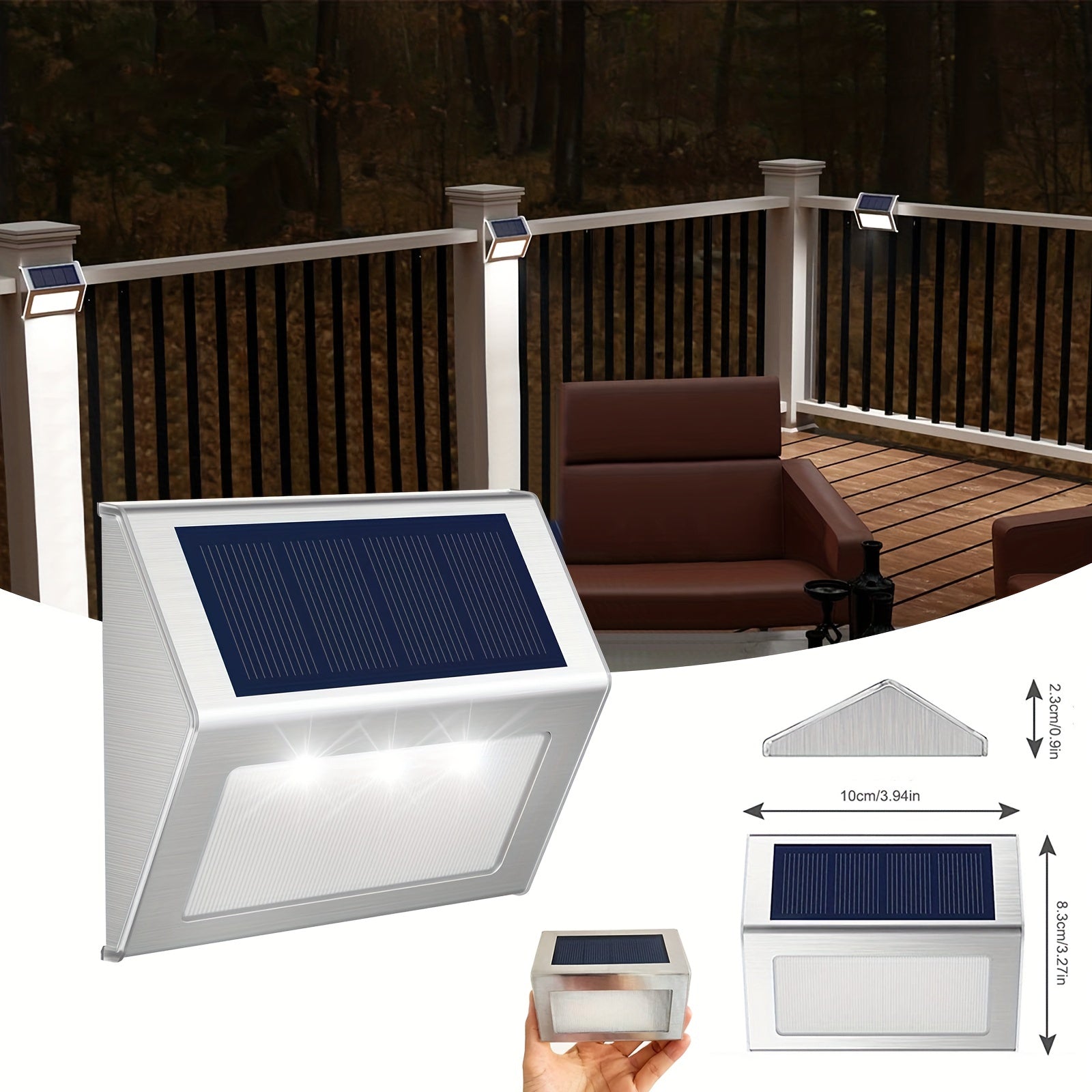 Solar Garden Light Stairs Home Yard Steps Wall Lights Outdoor Waterproof