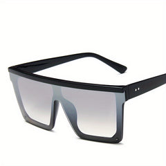 Half Rimless Oversized Square Sunglasses for Women Classic Sunshade Mirrored