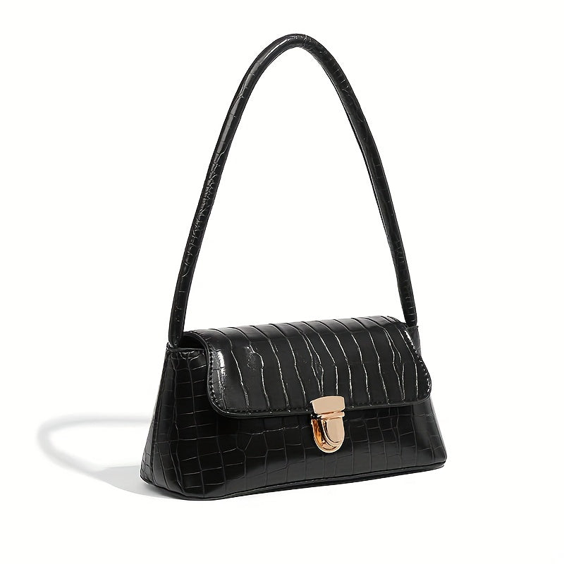 Crocodile Pattern Underarm Bag Vintage PU Shoulder Bag