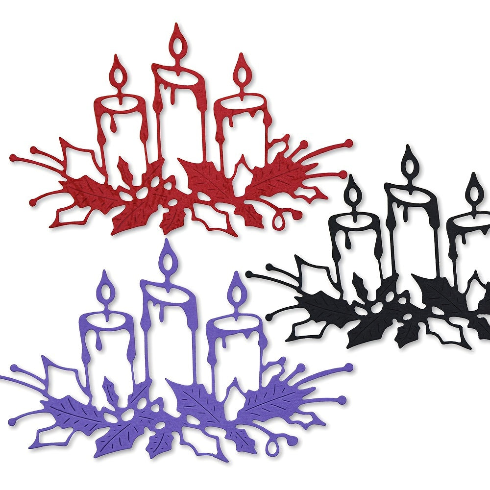 Christmas Candle Scrapbook Embossing Greeting Card Manual Punch