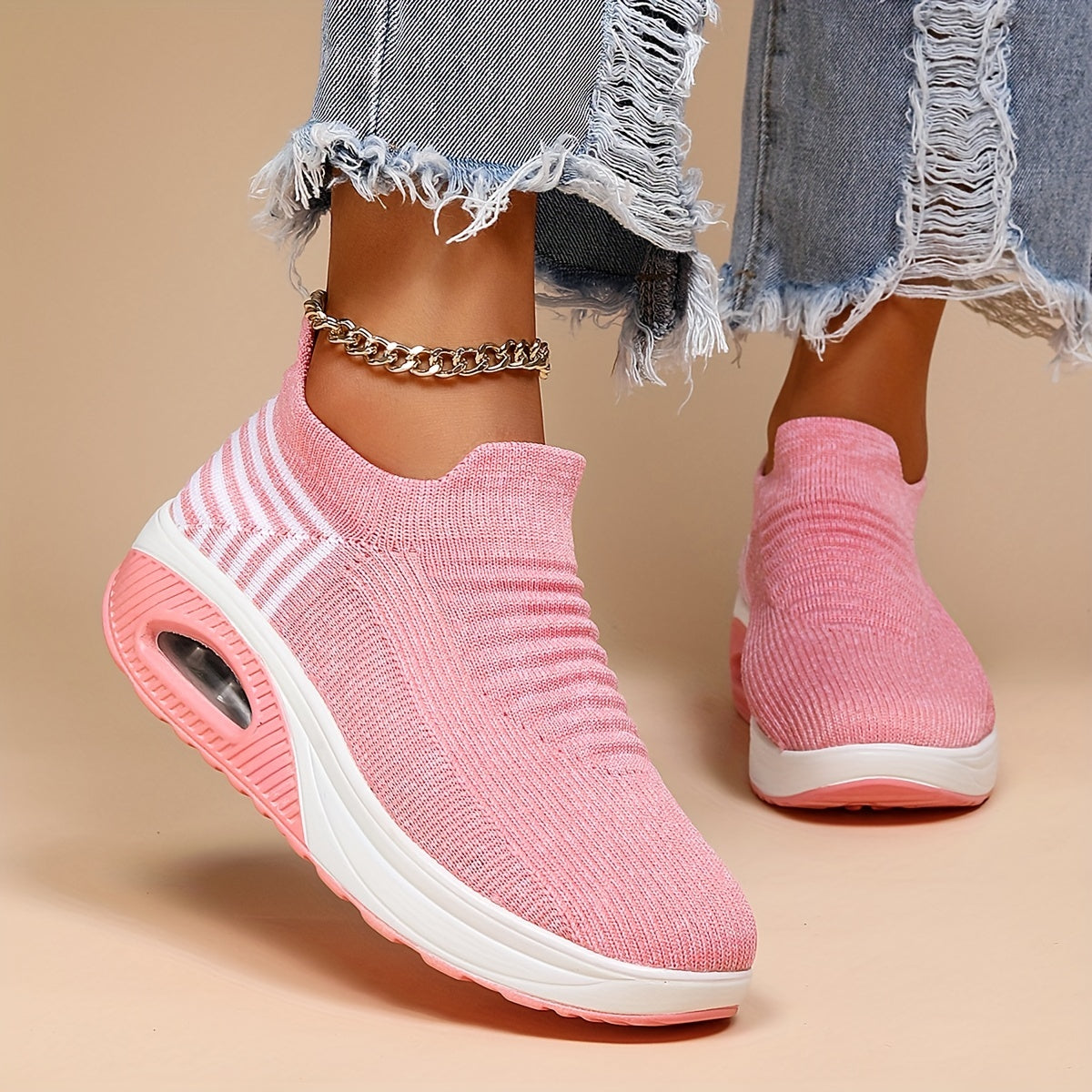 Women's Lightweight Air Cushion Running Shoes Breathable Outdoor Sneakers