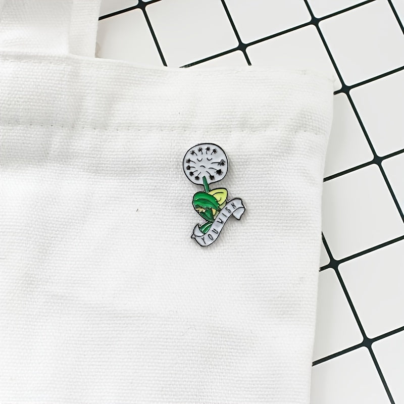 Green Dandelion Brooch Funny Chest Pin