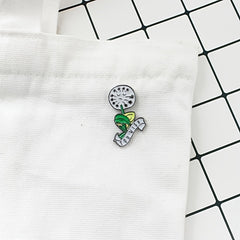 Green Dandelion Brooch Funny Chest Pin