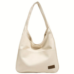 Retro Casual Hobo Bag Large Capacity Solid PU Shoulder Bag Women's Tote Bag