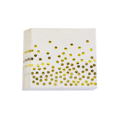 20pcs Multicolor Double Layer Disposable Golden Stamping Dot Party Napkins