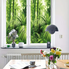 Forest Leaf Privacy Window Film for Home Decor