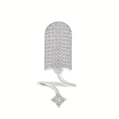 Alloy Geometric Nail Caps Set Of 4 Rings Hand Decoration Rhinestones