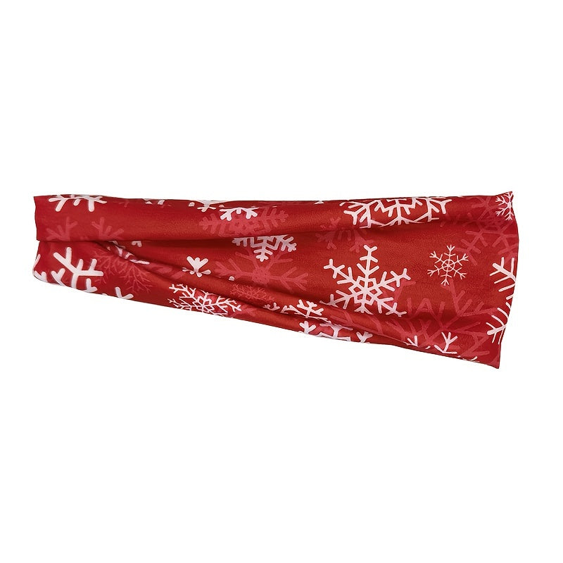 Christmas Printed Headband Elastic Sports Headband for Yoga Running Party