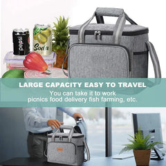 15L Waterproof Thermal Lunch Box Bag Handbag for Travel Portable Cooler Insulate