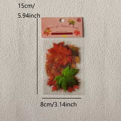 Vintage Maple Leaf Plant Stickers - 40 Sheets Pack PET Material