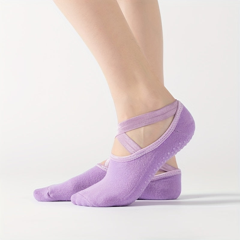 Gripper Sports Socks with Towel Bottom for Yoga Pilates Barre