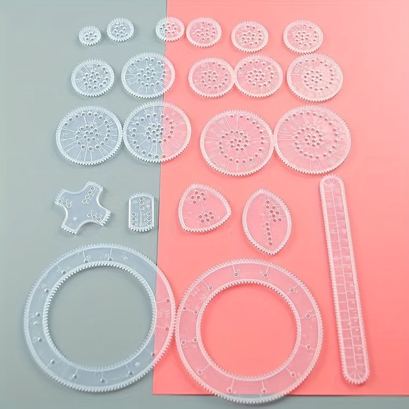 28pcs DIY Magic Ruler Scratch Painting Set Colorful Puzzle Drawing Tools