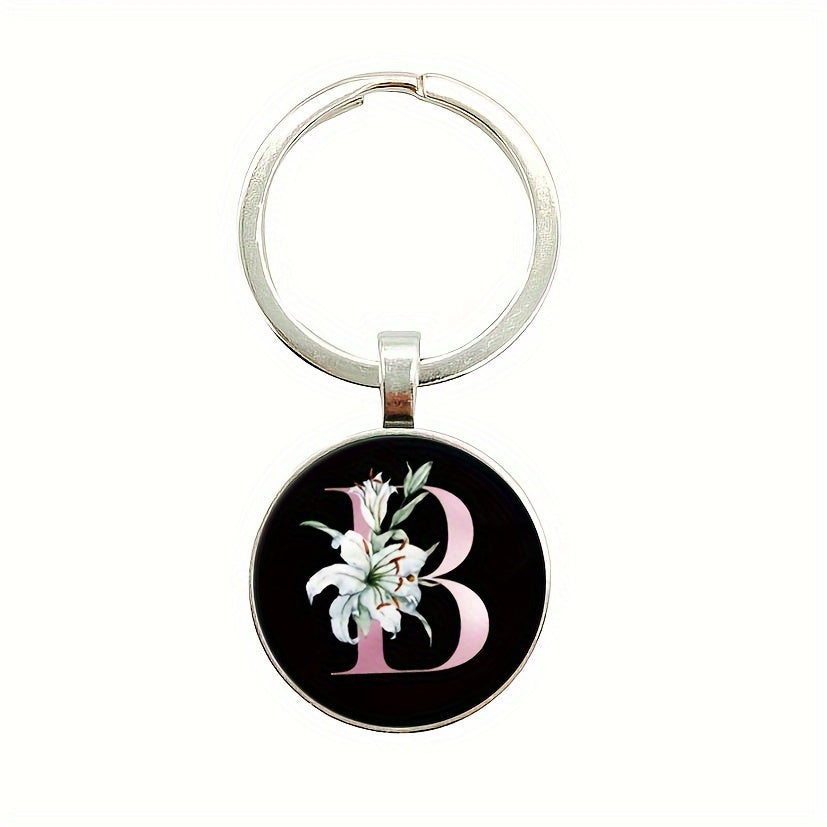 5pcs Initial Letter Pattern Keychain Gift For Family Pendant Keychain