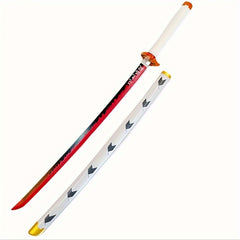 Red & Orange Demon Slayer Anime Samurai Cosplay Sword