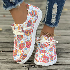Colorful Pattern Breathable Flat Skate Shoes
