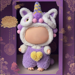 Handwoven Purple Lion Plush Clothes for 15-16cm Dolls