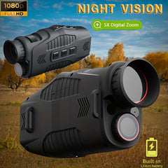 Night Vision Monocular 5x Zoom 1080P Telescope USB Charging Cable