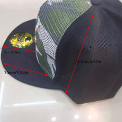 Flat Brim Hip Hop Cap with Maple Leaf Embroidery