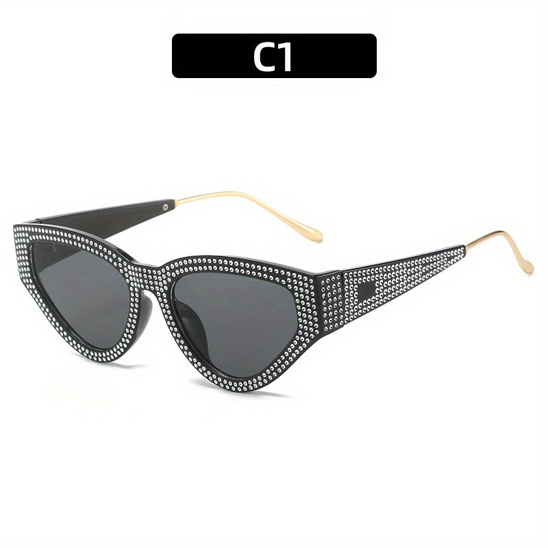 Y2K Rhinestone Cat Eye Sunglasses UV400