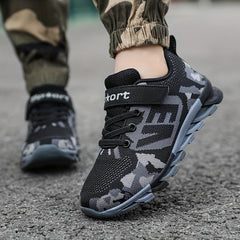 Kid's Camouflage Sneakers, Breathable with Shock Absorption, Soft Sole