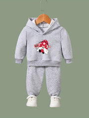 OERYUI 2pcs Santa Gnome Print Hoodies Pants Set For Girls Boys