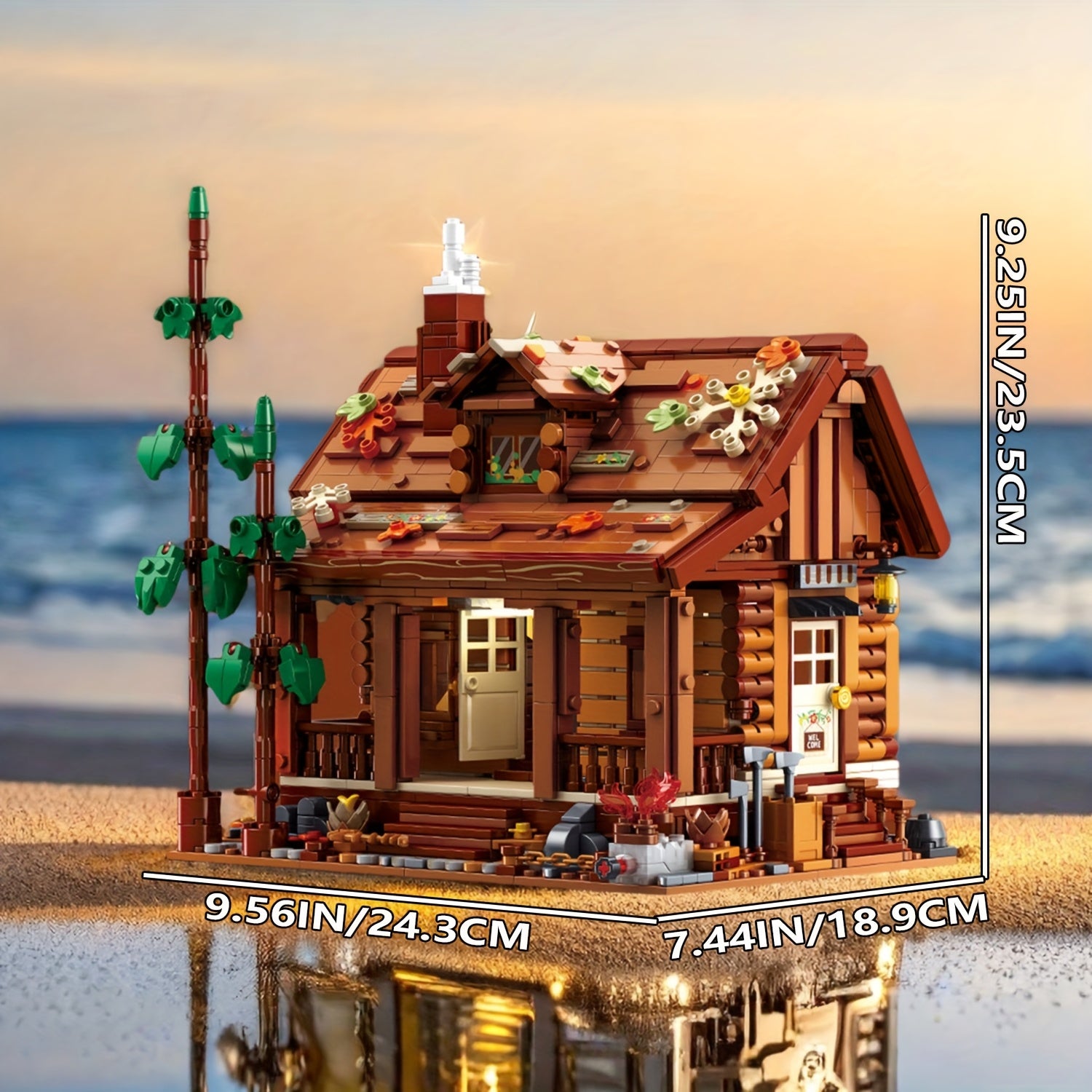 1969pcs Forest Cabin Building Blocks Toy Model with LED Lights
