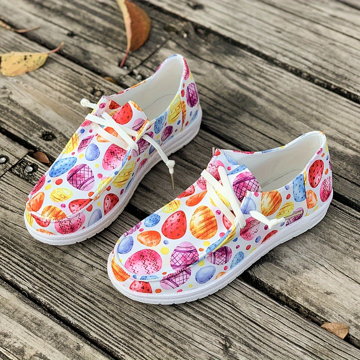 Colorful Pattern Flat Skate Shoes Lightweight Sneakers