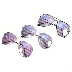American Flag Sunglasses Top Bar Aviator Sun Shades Patriotic Glasses