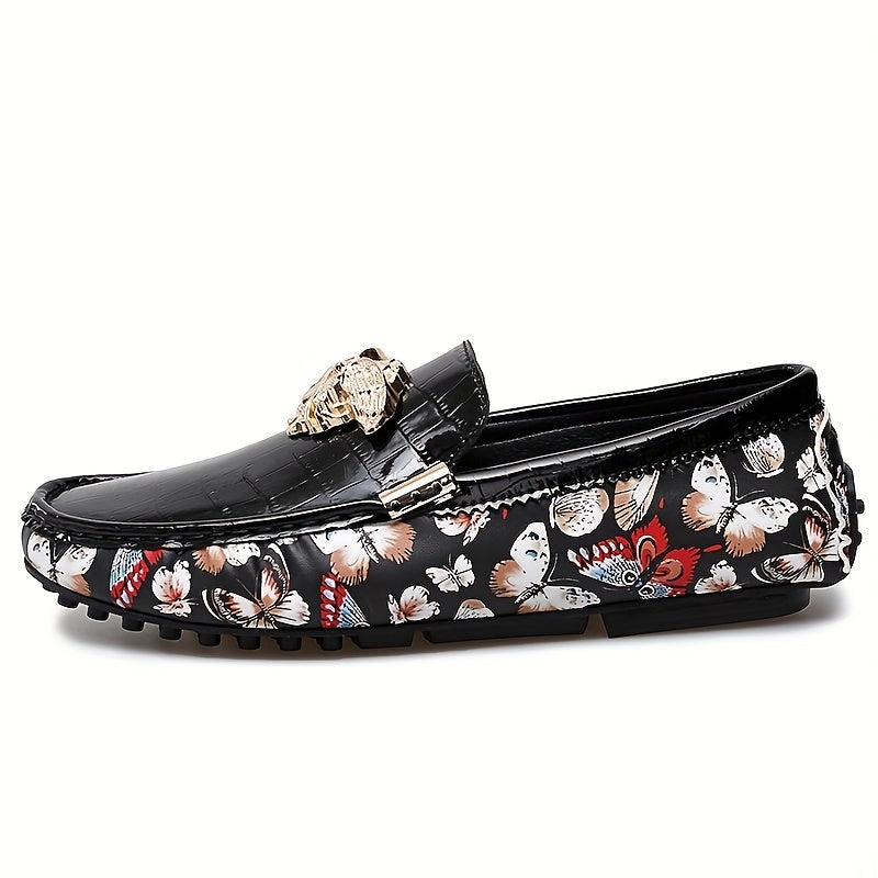 Women's Butterfly Print Loafers Soft Sole Slip On Shoe