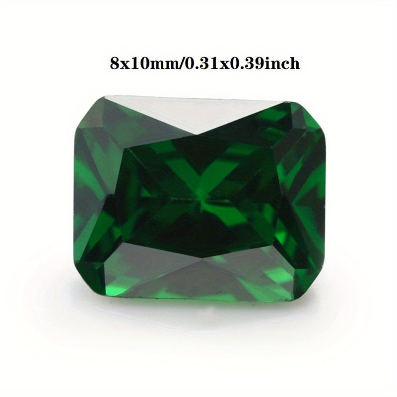 Rectangle Cut Green Zirconia CZ Loose Gemstone