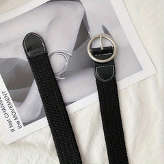 Canvas Elastic Belt Casual Woven Belt Men 4 Colors 2 Sizes