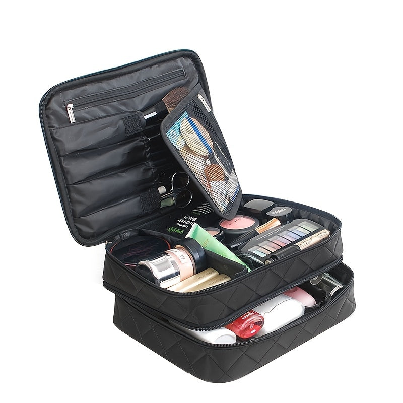 Large Capacity Double Layer Makeup Bags Organizer Travel Multifunctional