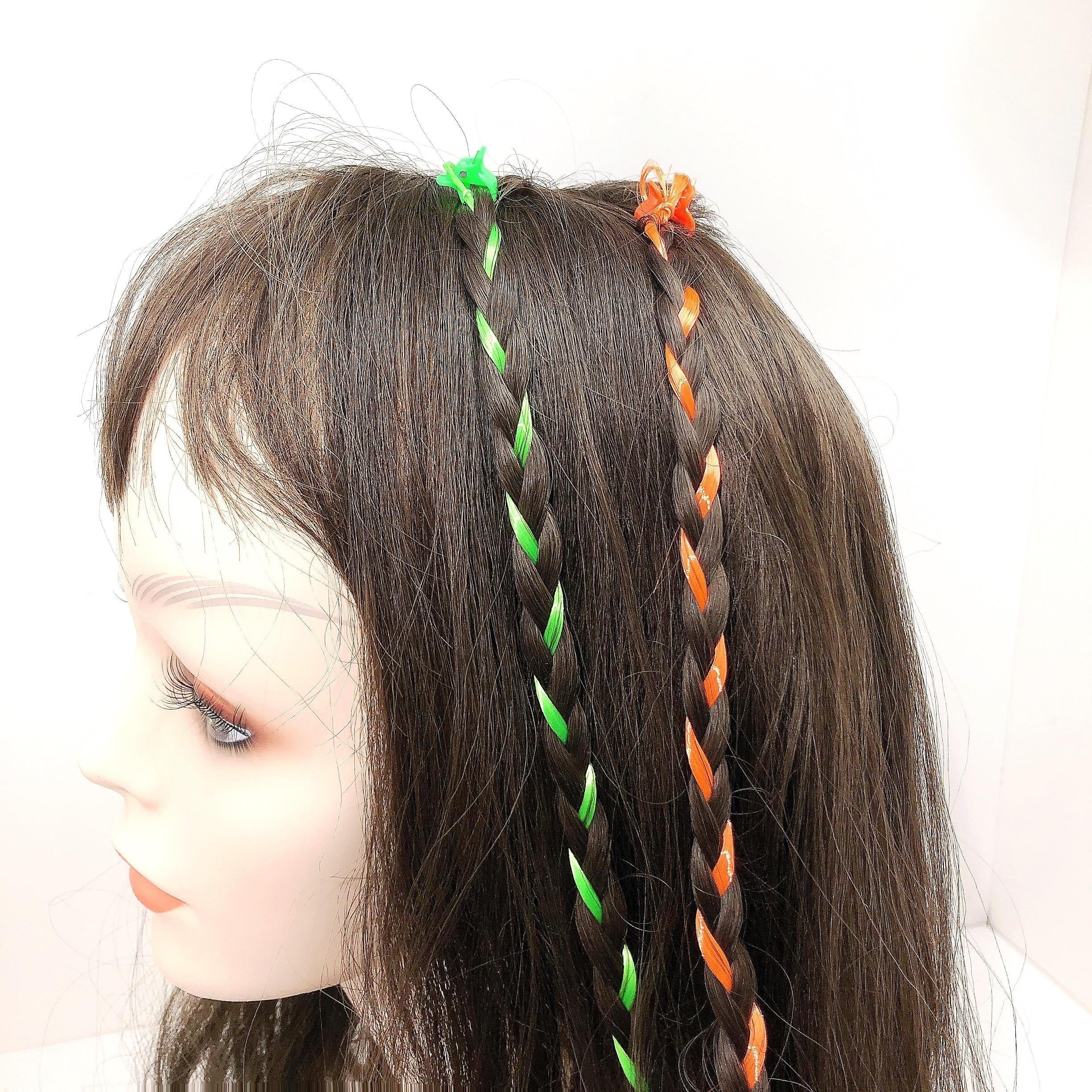 12pcs Rainbow Braids Long Wigs Holographic Braid Ponytail
