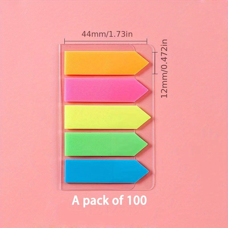 Retro Sticky Notes Index Marker Stickers Fluorescent Strips Student Supplies
