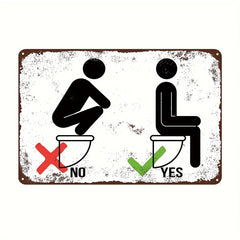 1pc Toilet Creative Tin Sign Funny Novelty Metal Sign Retro Wall Decor