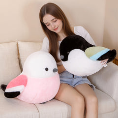 Creative Bird Plush Toy with Pink Accents