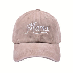 Mama Embroidery Baseball Cap Vintage Washed Dad Hat Adjustable Sunshade Sun Hats
