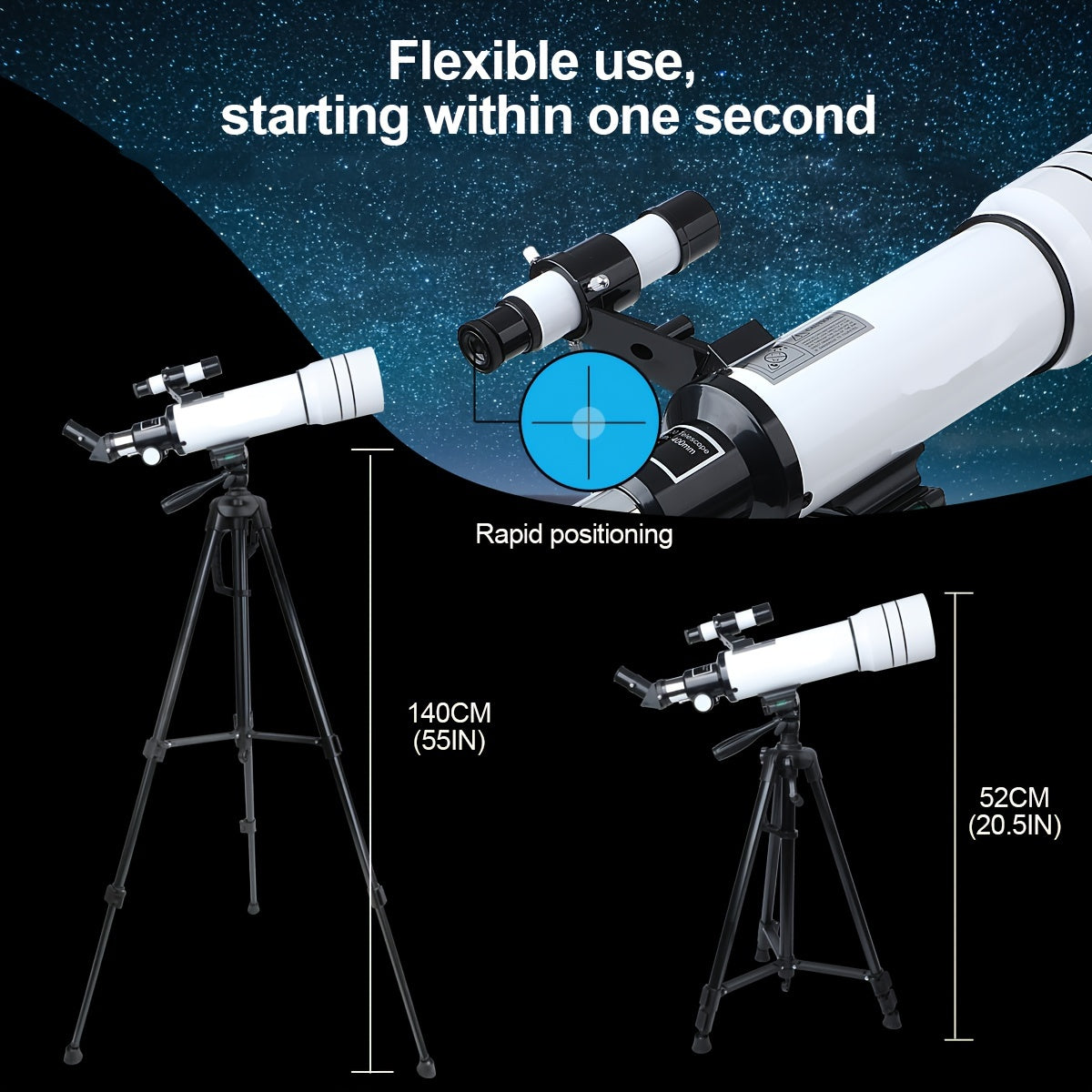 HD High Power Astronomy Telescope 15x 150x Professional Monocular